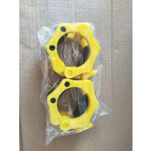 Olympic Bar Collars 50mm 2 Pcs Quick-Release Barbell Clamps Locking Collars Snap Latch Yellow for Weightlifting
