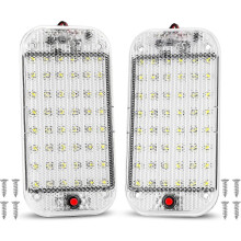 12V Interior LED Lights Car Lighting Lamp Bright 48 LEDs with On/Off Switch for Van Camping Boat 2 Pcs