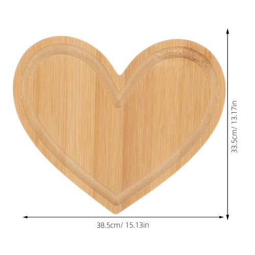 3Pcs Khaki Heart Bamboo Cutting Boards Versatile Kitchen Serving Trays 2