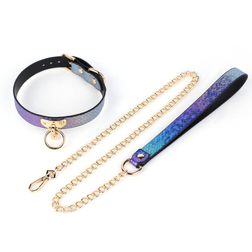 Niche Snake Scale Collar Leash UKE10 Dreamy Purple, Couple Shared Conditioning Collar, Snake Pattern