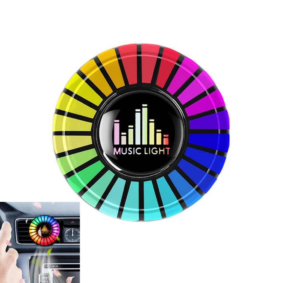 Rgb Sound Control Fragrance Car Air Vent Diffuser With Led Music Rhythm Lamp Aromatherapy Sound Pickup Ocean 1Pc Light 9084446991765