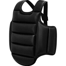 Boxing Chest Guard Adjustable For Kickboxing MMA Muay Thai Upper Belly Ribs Protection Pad Black