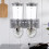 Double Cereal Dispenser With Cup Kitchen Organizer Wall Mount Canister Silver 4