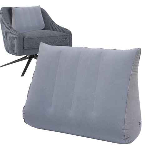 Sleeping Wedge Pillow For Adults, Inflatable Triangular Body Positioner, Portable Camping Pillow, Gray