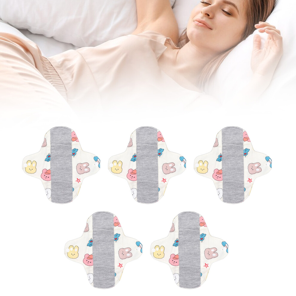 5pcs Washable Menstrual Pads Strong Water Absorption Breathable Cloth Sanitary Pads S THS004