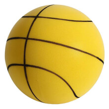 Indoor Basketball Training Ball Uncoated High-Density Foam Soft Easy Grip 18cm Yellow Indoor Use