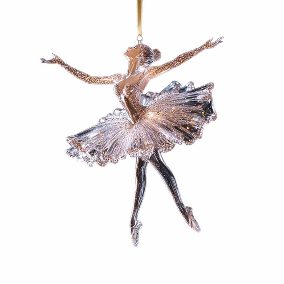 Sparkling Ballerina Christmas Ornament 2D Acrylic Dancer Ornament 3.5 Inch Ballet Ornament Macrame Clear For Tree-image-OPC-PKM9B9F-NEW