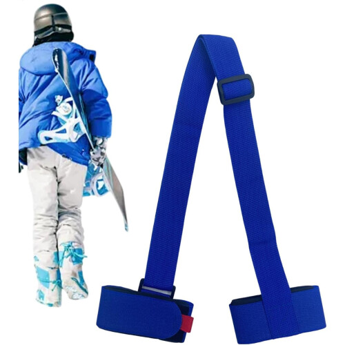 Ski Carry Strap Adjustable Ski Shoulder Strap For Most Mountain Skis Blue Multi-Purpose Snowboard Carry Strap 1