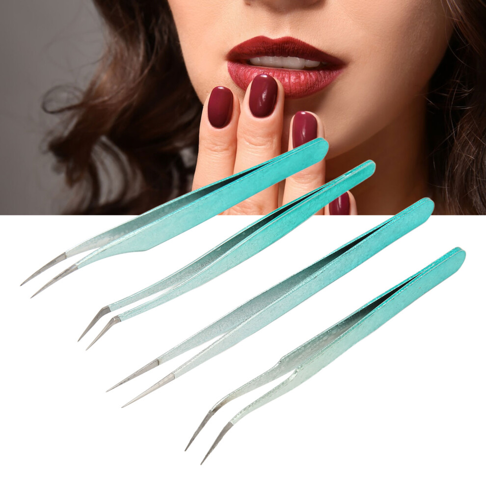 Lightweight Stainless Steel Nail Tweezers, Fine Point, for Salon & Home