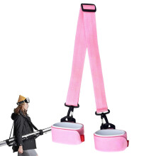 Ski Carrier Strap Pink, Adjustable Ski Straps, Portable Snowboard Carry Sling, Gear Carrier for Ski and Snowboard