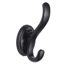 Black Wall Mount Coat Hook Punch-Free Zinc Alloy