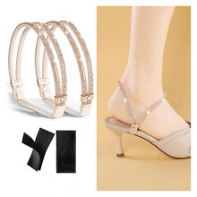 (Champagne Diamond) Shoes Decorations Strap Anti Falling Elastic Band for Daily Use