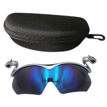 (Blue) Peaked Cap Clip Sunglasses Anti-UV Block Sunlight Anti-slip Travel Hat Clipping on Polarized Sunglasses for Outdoor Activities