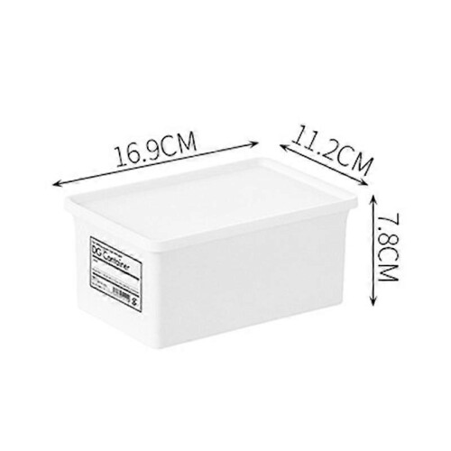 (Short With Lid) Small Plastic Container Storage Box With Lid Dust-Proof Stackable Household Items For Home 1