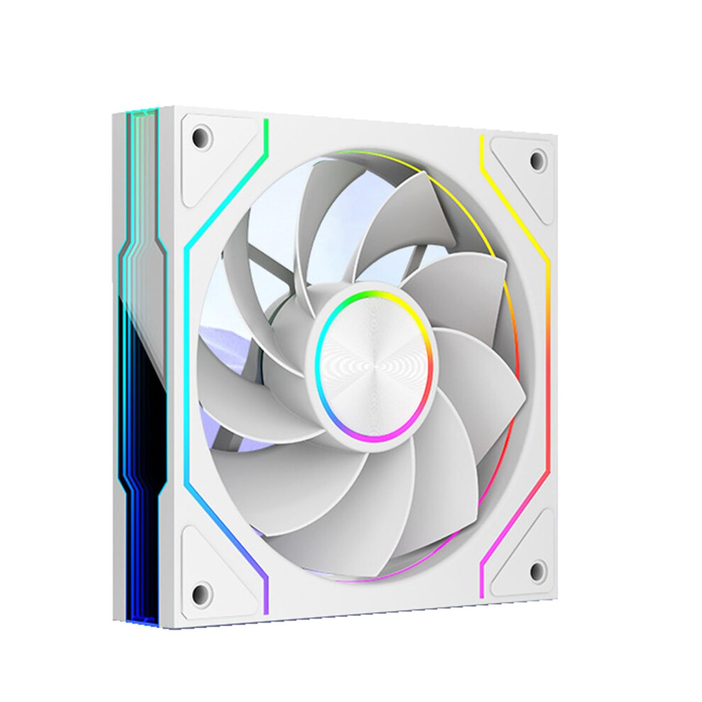 Argb Infinitys Mirroring 120Mm Computer Case Fan Pwm Adjustable Speed 600-1800 Rpm White 9016109955999