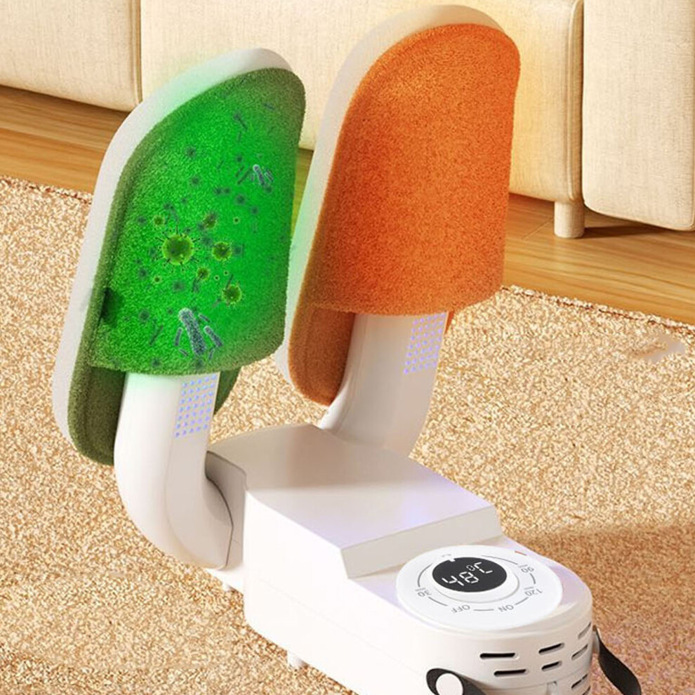 Electric Shoe Dryer with Smart Timer 90 Folding Quiet White 110V-image-OPC-PKM9P7V-NEW