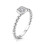 (N) 9ct White Gold 0.10ct Real Diamond Beaded Shank Square Top Ring 3