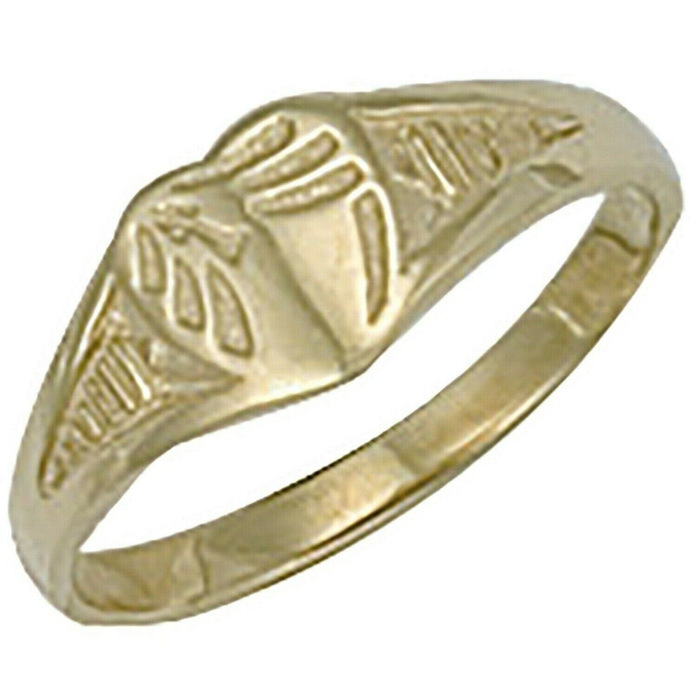 (C) Baby Child's Signet Ring Heart Solid Yellow Gold Hallmarked British Made-image-OPC-PKMBB9V-NEW