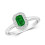 (O) Real Emerald and Diamond Ring 9ct White Gold Octagon Cluster Engagement 2