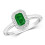 (O) Real Emerald and Diamond Ring 9ct White Gold Octagon Cluster Engagement 3