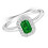 (O) Real Emerald and Diamond Ring 9ct White Gold Octagon Cluster Engagement 4