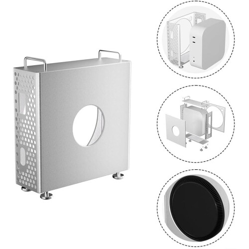 Aluminum Alloy Vertical Stand For Mac Mini M4/M4Pro 2024, Space-Saving Under-Desk Mount Bracket, Sturdy Construction 2