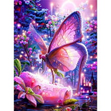 Paint by Numbers for Adults Butterfly Pink Oil Painting Kit On Canvas With Brushes And Acrylic Pigment 24x30In 60x75Cm