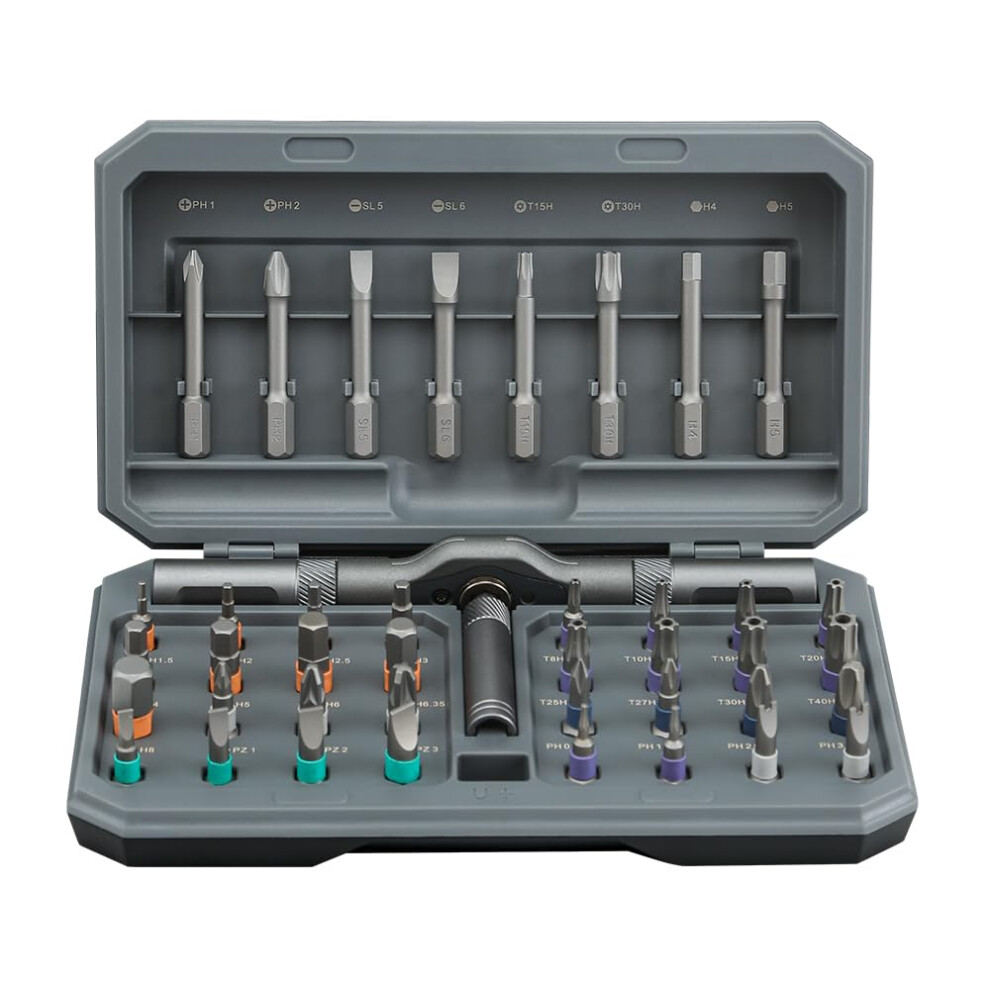 42 In 1 Magnetic Screwdriver Set, Ratchet Screwdriver, Self-Assembly Precision Kit, Magnetic Diy Tool Kit For Pc Laptop 9354506806958