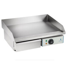 Piastra grill elettrica liscia 55cm 1 x 3.0 Kw acciaio inox professionale giardino barbecue 3614033
