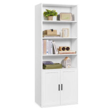 Biblioteca - HELLOSHOP26 - Estante alta - 6 níveis - Branco - Design contemporâneo
