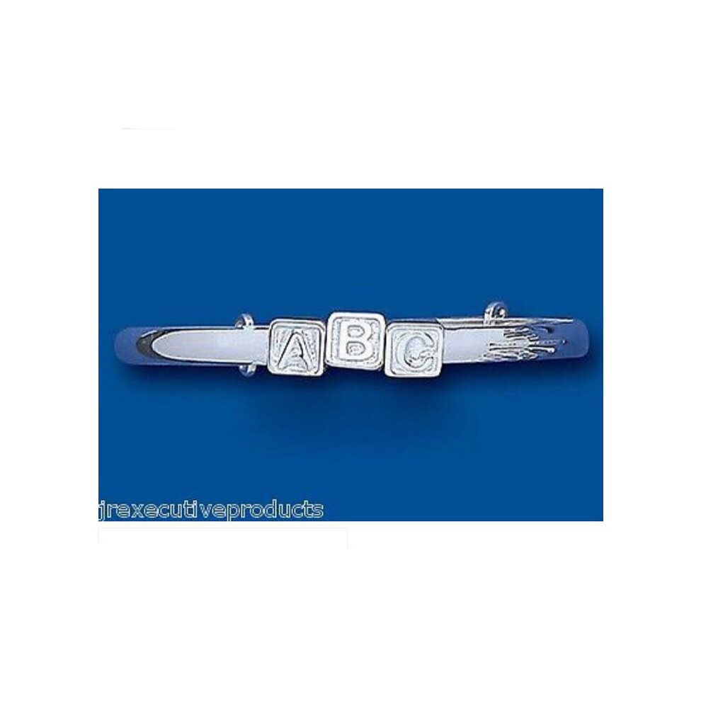 ABC Bangle Solid Silver 3 - 7 Years Adjustable