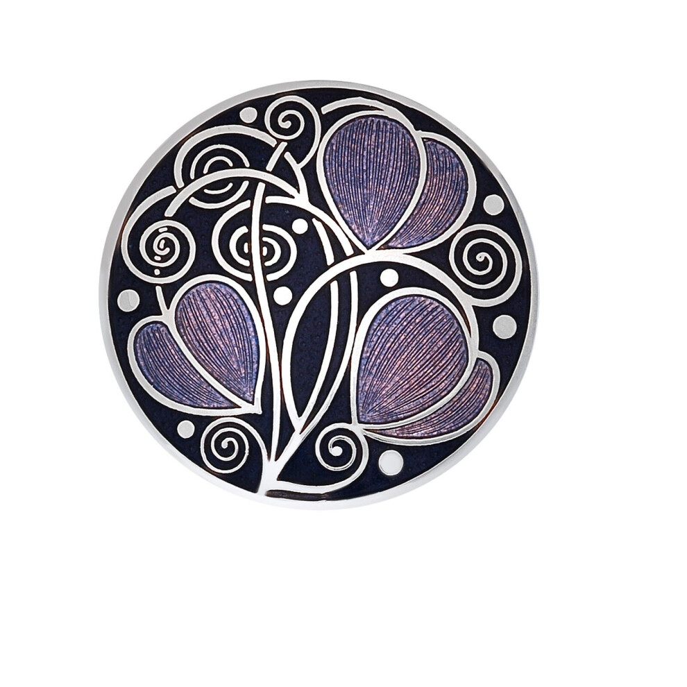 Mackintosh Leaves and Coils Brooch Purple Silver Plated Brand New Gift Packaging-image-OPC-PKMBHPJ-NEW