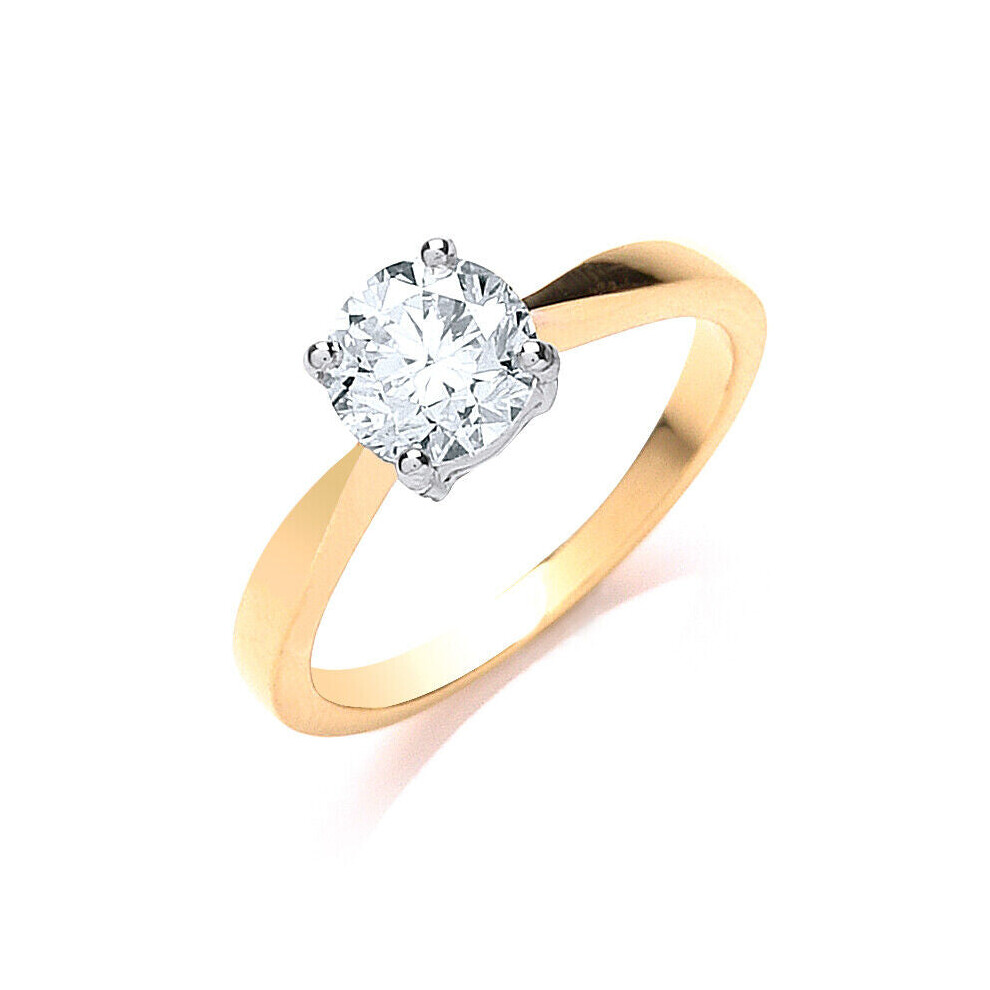 (Q) Real Diamond Solitaire Engagement Ring 18ct Yellow Gold 1.00 Carat Weight-image-OPC-PKMBJ2R-NEW