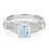 (L) Real Aquamarine and Diamond Ring Solid White Gold Solitaire Size JKLMNOPQ 3