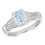 (L) Real Aquamarine and Diamond Ring Solid White Gold Solitaire Size JKLMNOPQ 4