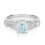 (L) Real Aquamarine and Diamond Ring Solid White Gold Solitaire Size JKLMNOPQ 2