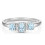 (N) Real Aquamarine and Diamond Ring Solid 9ct White Gold Size J - Q 3