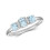 (N) Real Aquamarine and Diamond Ring Solid 9ct White Gold Size J - Q 4