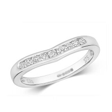 (M) Real Diamond Soft Wishbone Ring 9ct White Gold Anniversary Eternity Band 0.25ctw