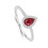 (K) Real Ruby and Diamond Pear Ring 9ct White Gold Teardrop Cluster Size J - Q 3
