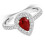 (K) Real Ruby and Diamond Ring 18ct White Gold Pear Cluster Teardrop 4