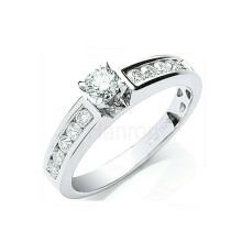 (J) Real Diamond Solitaire Ring 18ct White Gold 0.50 Carat Weight