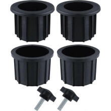 6 Pieces Balcony Umbrella Accessory, 4 Umbrella Hole Rings and 2 Hand Turned Screws, Balcony Patio Table Umbrella Holder Accessory (Black)