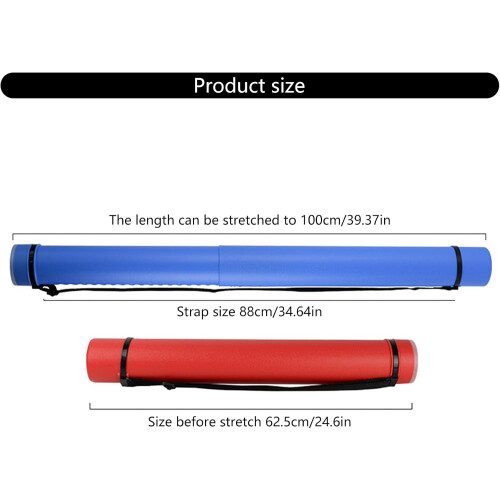 Poster Tube Extendable Telescoping With Strap Carrying Case White 1