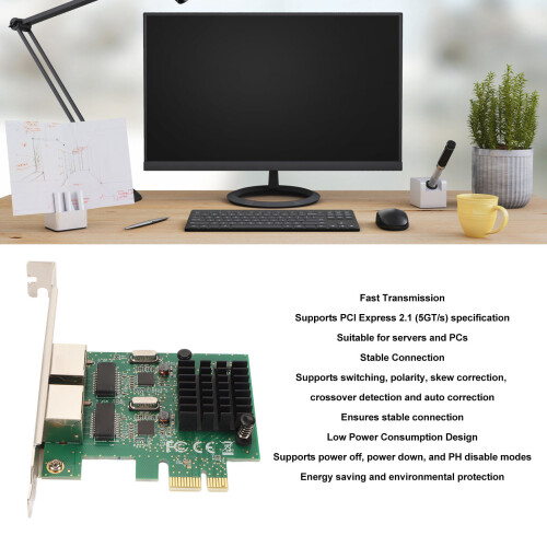 Dual Port RTL8111G PCIe X1 Gigabit Ethernet Network Card for Windows/Linux 2