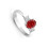(M) Real Ruby and Diamond Ring 18ct White Gold Three Stone Trilogy 1.24 Carat Weight 3