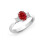 (M) Real Ruby and Diamond Ring 18ct White Gold Three Stone Trilogy 1.24 Carat Weight 2