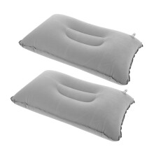 Inflatable Camping Pillow 2Pcs Flocked Travel Pillow For Neck And Lumbar, Portable Cushions For Outdoor Camping Travel
