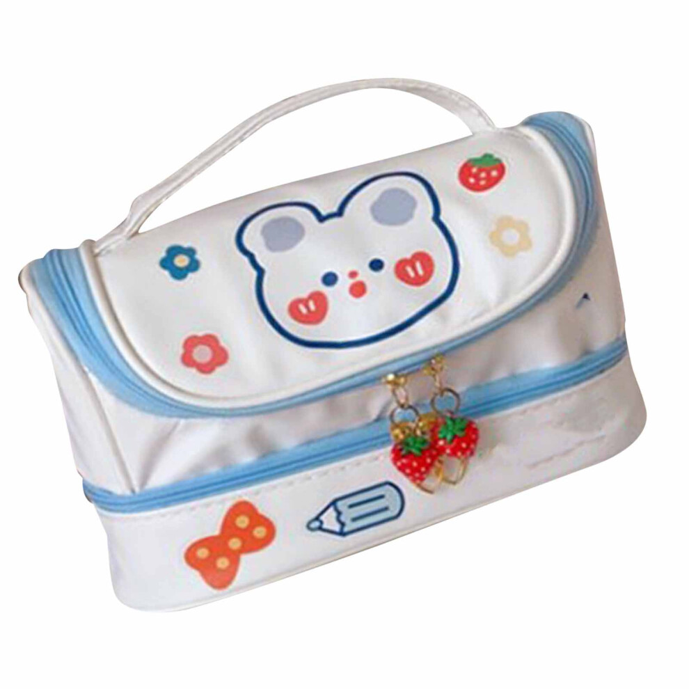 High Capacity Double Layer PU Pen Case for Students, Durable & Stylish-image-OPC-PKMC6QM-NEW