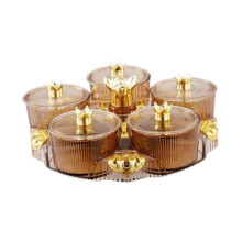 Divided Serving Tray With Lid - Multi-Compartment Snack Container For Fruits, Nuts, Cookies - Indoor And Outdoor Use